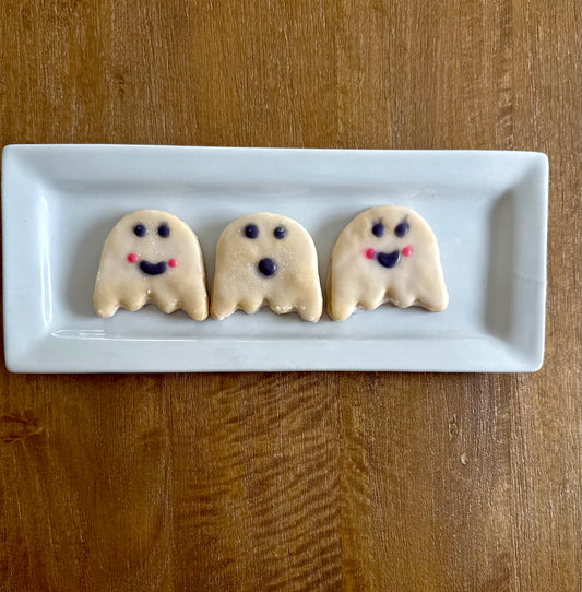 Ghost Sugar Cookies: Halloween Sprinkled Treats, Gift Box of 12