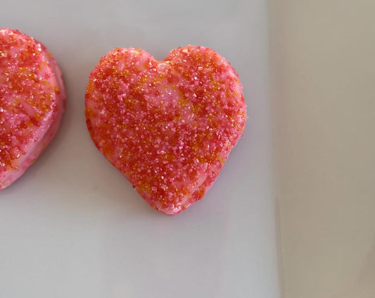 Heart Sugar Cookies Iced Pink & Red Sprinkles Dozen Cookies